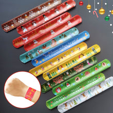Load image into Gallery viewer, 5/10pcs Christmas Slap Bracelet Cartoon Santa Elk Snowflakes Wrist Strap Kid Friendship Couples Bracelets New Year Party Decoration