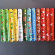 Load image into Gallery viewer, 5/10pcs Christmas Slap Bracelet Cartoon Santa Elk Snowflakes Wrist Strap Kid Friendship Couples Bracelets New Year Party Decoration