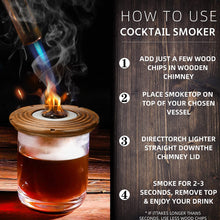 Load image into Gallery viewer, Cocktail Smoker Whiskey Wooden Smoked Wood Hood Smoker For Bar Drinks Kitchen Bartender Tools For Whiskey Alcoholic Drinks Gift