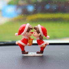 Load image into Gallery viewer, 2Pcs/Set Cartoon Couple with Bench Car Dashboard Doll Balloon LoveLy House Christmas Tree Ornament Decoration Auto Interior Accessories for Gift