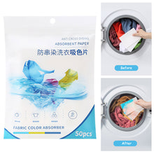 Load image into Gallery viewer, 50Pcs/Bag Laundry Tablets Laundry Paper Anti-Staining Clothes Sheets Anti-String Mixing Color Absorption Washing Accessories