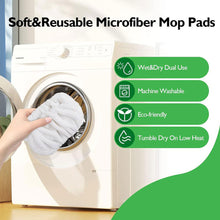 Load image into Gallery viewer, Thickened Elastic Band Flat Mop Pads Coral Fleece/Microfiber/Chenille Replacement Rotary Sweeper Mop Washable Wet Mopping Cloth for Floor Cleaning