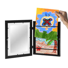 Load image into Gallery viewer, A4 Children Art Frame Wooden Magnetic Front Open Frametory for Poster Photo Drawing Paintings Pictures Display Home Decor
