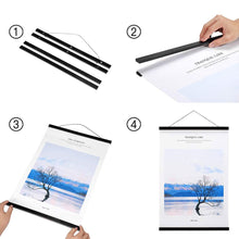 Load image into Gallery viewer, Magnetic Wooden Picture Hanger Frames Poster Photos Wall Art Canvas Prints Paintings Teak Pine Wood Living Room Home Decor