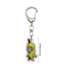 Load image into Gallery viewer, Happy Banana Cat Key Chain Mobile Phone Chain Keyring Student Gift Funny Cat Bag Pendant Lanyard Happy Cat Keychain