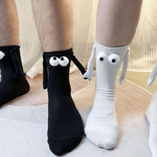Load image into Gallery viewer, 1 Pair Fashion Funny Creative Magnetic Attraction Hands Black White Cartoon Eyes Couples Socks Celebrity Couple Socks