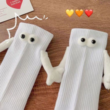 Load image into Gallery viewer, 1 Pair Fashion Funny Creative Magnetic Attraction Hands Black White Cartoon Eyes Couples Socks Celebrity Couple Socks