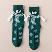 Load image into Gallery viewer, 1 Pair Fashion Christmas Funny Creative Magnetic Attraction Hands Black White Cartoon Eyes Couples Socks Celebrity Couple Socks