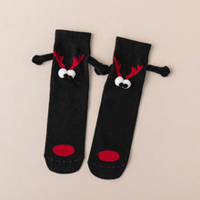 Load image into Gallery viewer, 1 Pair Fashion Christmas Funny Creative Magnetic Attraction Hands Black White Cartoon Eyes Couples Socks Celebrity Couple Socks