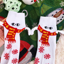Load image into Gallery viewer, 1 Pair Fashion Christmas Funny Creative Magnetic Attraction Hands Black White Cartoon Eyes Couples Socks Celebrity Couple Socks