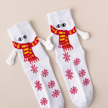 Load image into Gallery viewer, 1 Pair Fashion Christmas Funny Creative Magnetic Attraction Hands Black White Cartoon Eyes Couples Socks Celebrity Couple Socks