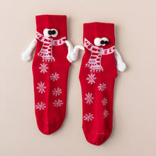 Load image into Gallery viewer, 1 Pair Fashion Christmas Funny Creative Magnetic Attraction Hands Black White Cartoon Eyes Couples Socks Celebrity Couple Socks
