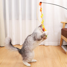 Load image into Gallery viewer, 1Pc Funny Feather Cat Plush Teaser Wand with Bell Pet Interactive Feather Toys Cat Stick Toy for Kitten Catching Toy Playing Teaser Cat Supplies