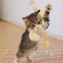 Load image into Gallery viewer, 1Pc Funny Feather Cat Plush Teaser Wand with Bell Pet Interactive Feather Toys Cat Stick Toy for Kitten Catching Toy Playing Teaser Cat Supplies