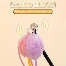 Load image into Gallery viewer, 1Pc Funny Feather Cat Plush Teaser Wand with Bell Pet Interactive Feather Toys Cat Stick Toy for Kitten Catching Toy Playing Teaser Cat Supplies