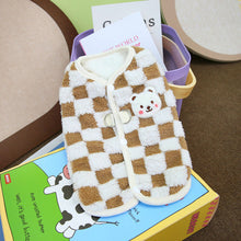 Load image into Gallery viewer, Fashion Plaid Pet Puppy Clothes Coat Jack Dog Clothes Bear Vest Dogs Clothing Pet Outfits Cute Winter Yorkies Costume