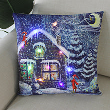 Load image into Gallery viewer, Christmas Glowing Pillowcase with LED Light Home Sofa Cusion Cover Holiday Decoration Merry Christmas Colorful Light Pillow Case Gifts