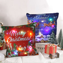 Load image into Gallery viewer, Christmas Glowing Pillowcase with LED Light Home Sofa Cusion Cover Holiday Decoration Merry Christmas Colorful Light Pillow Case Gifts