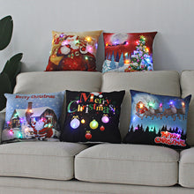Load image into Gallery viewer, Christmas Glowing Pillowcase with LED Light Home Sofa Cusion Cover Holiday Decoration Merry Christmas Colorful Light Pillow Case Gifts