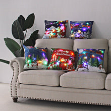 Load image into Gallery viewer, Christmas Glowing Pillowcase with LED Light Home Sofa Cusion Cover Holiday Decoration Merry Christmas Colorful Light Pillow Case Gifts