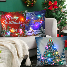 Load image into Gallery viewer, Christmas Glowing Pillowcase with LED Light Home Sofa Cusion Cover Holiday Decoration Merry Christmas Colorful Light Pillow Case Gifts