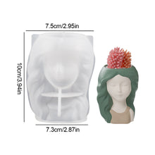 Load image into Gallery viewer, Garland Girl Flower Pot Gypsum Silicone Mold Sleeping Beauty Potted Vase Resin Dropping Mold DIY Candle Holder Silicone Mold