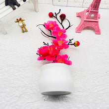 Load image into Gallery viewer, 1Pcs Bonsai Simulation Silk Plum Flowers Artificial Pot Plant Home Office Plum Blossom Branch Vases Wedding Home Room Decoration