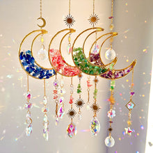 Load image into Gallery viewer, Dreamcatcher Suncatcher Crystal Prism Ball Gold Moon Star Rainbow Sun Catcher Indoor Window Car Hanging Garden Decoration Gift