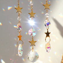 Load image into Gallery viewer, Dreamcatcher Suncatcher Crystal Prism Ball Gold Moon Star Rainbow Sun Catcher Indoor Window Car Hanging Garden Decoration Gift
