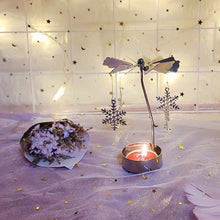 Load image into Gallery viewer, Metal Rotating Spinner Carousel Candle Tea Light Holder Table Rotating Transfer Windmill Decoration Home Elegance Candle Holder
