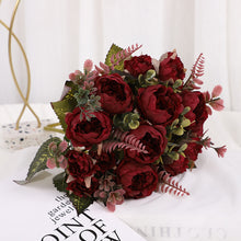 Load image into Gallery viewer, Artificial Peony Flowers Bouquet Set Hand Bouquet Ins Style Artificial Flower for Table Wedding Hotel Banquet Home Decoration