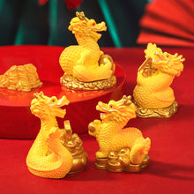 Load image into Gallery viewer, New Year Gift Figurine Miniature Golden Dragon Micro Landscape Ornaments Car Interior Decoration Home Office Desk Accessories Room Decor