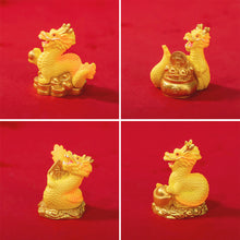 Load image into Gallery viewer, New Year Gift Figurine Miniature Golden Dragon Micro Landscape Ornaments Car Interior Decoration Home Office Desk Accessories Room Decor