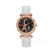 Load image into Gallery viewer, Lotus Case Eiffel Tower Quartz Couple Watch Multicolored Imitation Leather Watchband Wrist Watch for Women