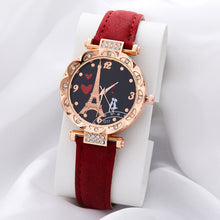 Load image into Gallery viewer, Lotus Case Eiffel Tower Quartz Couple Watch Multicolored Imitation Leather Watchband Wrist Watch for Women