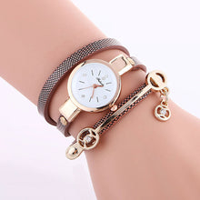 Load image into Gallery viewer, Ladies Winding Bracelet Watch Women Bracelet Watch Fashion Pendant Watch Simple Quartz Watch Performance Wristwatch