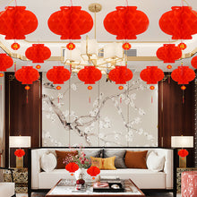 Load image into Gallery viewer, 10/2pcs Traditional Plastic Chinese Red Paper Honeycomb Lantern Reusable Spring Festival Pendant New Year Home Wall Hanging Decor