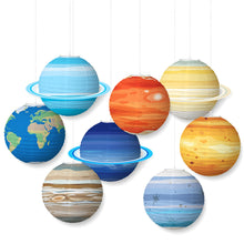 Load image into Gallery viewer, Star Planets Series Folding Lantern Paper Lanterns Outer Space Planet Theme Birthday Party Room Decor Kids Boy Planet Paper Lantern
