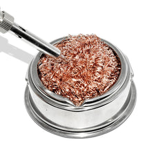 Load image into Gallery viewer, Copper Cleaning Ball Set with Stand for Soldering Iron Tip Tin Cleaner Desoldering Mesh Nozzle Tip Cleaning Copper Wire Cleaner Ball Metal Dross Box Clean Ball