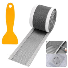 Load image into Gallery viewer, 10/5m Cuttable Shower Drain Hair Catcher Self-Adhesive Floor Drain Stickers Disposable Mesh Sink Strainer Filter Bathroom Kitchen Drain Hair Filter