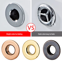 Load image into Gallery viewer, Replacement Copper Overflow Cover Basin Bathtub Overflow Outlet Decoration Cover Faucet Sink Silver Gold Black Brass Cover with Six-feet Ring