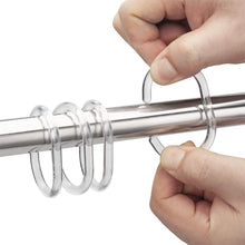 Load image into Gallery viewer, 12pcs/set Clear Shower Curtain Hooks Bathroom Curtain Replacement Plastic Rings Pole Rail Guide Hanger Household Bathroom Products