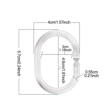 Load image into Gallery viewer, 12pcs/set Clear Shower Curtain Hooks Bathroom Curtain Replacement Plastic Rings Pole Rail Guide Hanger Household Bathroom Products