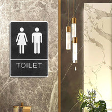 Load image into Gallery viewer, Bathroom Acrylic Label Self-adhesive Wall Mounted Toilet Guide Sticker WC Washroom Sign Mark Office Mall Removable Sticker