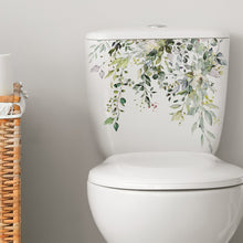 Load image into Gallery viewer, Green Plants Leaves Toilet Lid Stickers Self-ashesive Toilet Decoration Sticker Bathroom Waterproof Toilet Cover Decor Decal Sticker