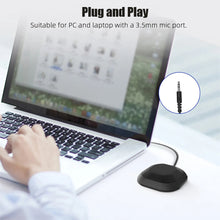 Load image into Gallery viewer, Portable 3.5mm Plug Conference Microphone 360° Omnidirectional Condenser PC Mic Plug & Play Small Microphone for PC Laptop