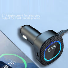 Load image into Gallery viewer, Car FM Transmitter Starry Atmosphere Light Bluetooth-compatible MP3 Player Type-C USB Port Charger Handsfree Call Auto Kit