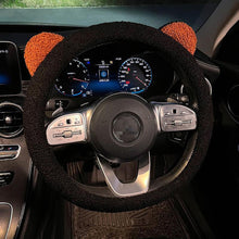 Load image into Gallery viewer, 38cm Universal Car Steering Wheel Cover with Inner Ring Warm Plush Cartoon Bear Ears Car Interior Accessories Handble Cover