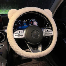 Load image into Gallery viewer, 38cm Universal Car Steering Wheel Cover with Inner Ring Warm Plush Cartoon Bear Ears Car Interior Accessories Handble Cover
