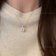 Load image into Gallery viewer, Pink Zircon Star Pendant Necklace Temperamental Sweet Alloy Collar Chain Necklace Versatile Jewelry for Women
